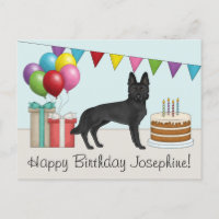 Joyeux anniversaire coloré Berger allemand noir