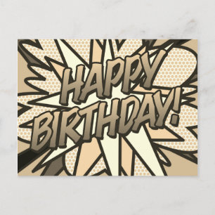 Carte Postale JOYEUX ANNIVERSAIRE Comic Book Pop Art Vintage