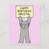 Joyeux Anniversaire Crystal Dessin Animé Chat