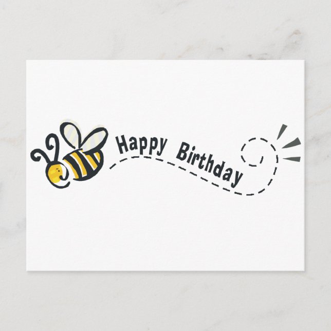 Carte Postale Joyeux anniversaire d'abeilles ! (Devant)