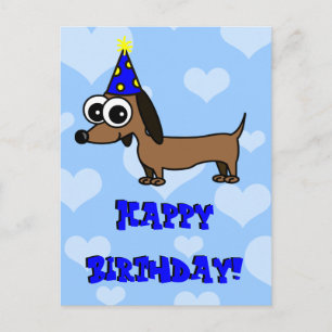Carte postale Joyeux Anniversaire - Dachshund