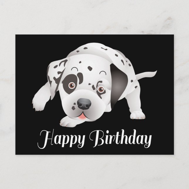 Carte Postale Joyeux anniversaire Dalmatien Amoureux des chiens  (Devant)