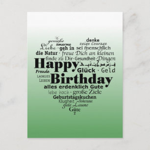 Carte Postale Joyeux anniversaire dans plusieurs langues