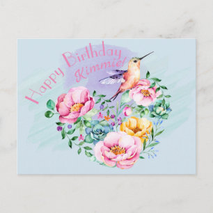 Carte Postale Joyeux anniversaire de colibri