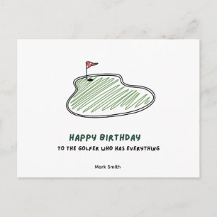 Carte Postale Joyeux anniversaire de golf à un golfeur qui a tou