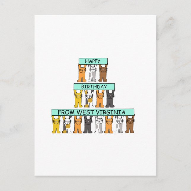 Carte Postale Joyeux anniversaire de la Virginie-Occidentale Car (Devant)
