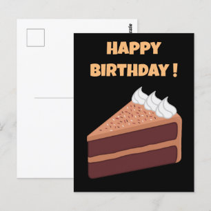 Carte Postale Joyeux Anniversaire délicieux gâteau au chocolat