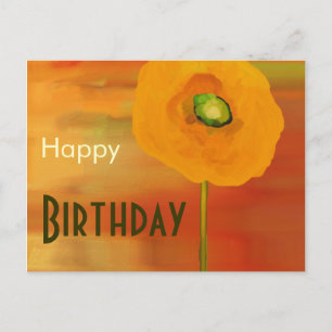 Carte Postale Joyeux anniversaire, des pavots en fleurs