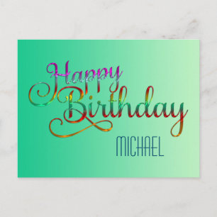 Carte Postale JOYEUX ANNIVERSAIRE - design de texte + vos propre