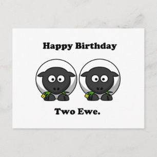 Carte Postale Joyeux Anniversaire Deux Ewe À Vous Cartoon