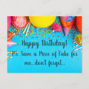 Carte Postale Joyeux Anniversaire Drôle - Sauvegarder un morceau