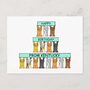Carte Postale Joyeux anniversaire du Kentucky Cartoon Cats
