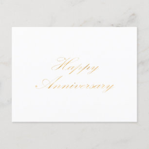 Carte Postale Joyeux Anniversaire écriture script police or blan