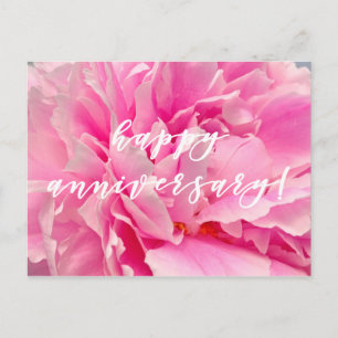 Carte Postale Joyeux Anniversaire ! Élégantes Pivoines Roses