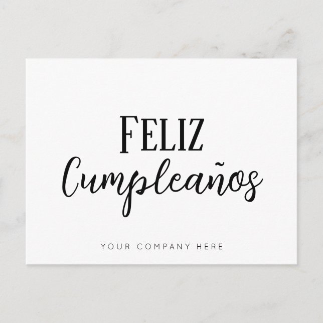 Carte Postale Joyeux Anniversaire Entreprise Immobilier Espagnol (Devant)