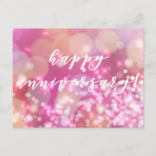 Carte Postale Joyeux Anniversaire ! Étincelles Roses Glamour