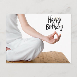 Carte Postale Joyeux Anniversaire Femme de Yoga Méditation 