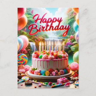 Carte Postale Joyeux Anniversaire Fête Amusante