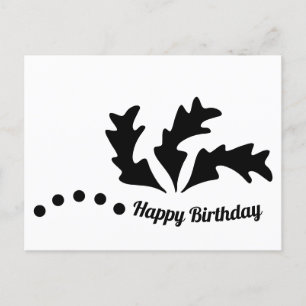 Carte Postale Joyeux anniversaire Feuilles Abstraits