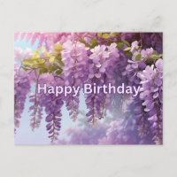 Joyeux Anniversaire Fleurs de Glycine Violette 