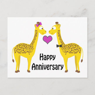 Carte Postale Joyeux anniversaire Giraffes