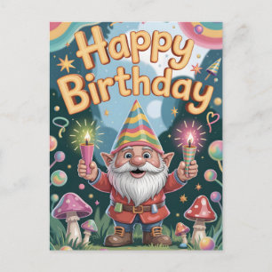 Carte Postale Joyeux Anniversaire Gnome Salutation