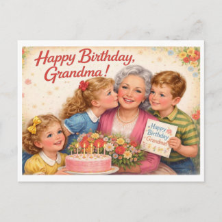 Carte Postale Joyeux anniversaire grand-mère