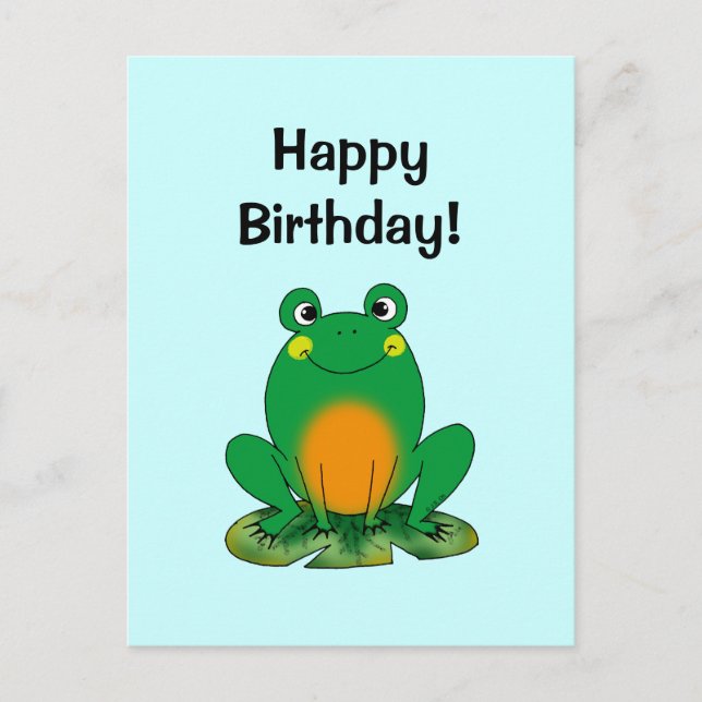 Carte Postale Joyeux anniversaire ! (grenouille) (Devant)