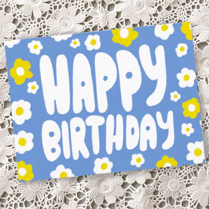 Carte Postale Joyeux Anniversaire Groovy Daisies PERSONNALISÉ An