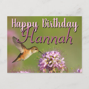 Carte Postale Joyeux Anniversaire Hummingbird Nom personnalisé