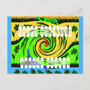 Carte Postale Joyeux anniversaire J'aime Surf Hakuna Matata Cart
