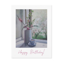 Joyeux anniversaire joli rose fleurs printanières