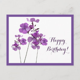 Carte Postale Joyeux anniversaire joli violet simple moderne fle