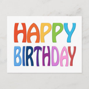 Carte Postale Joyeux Anniversaire - Joyeux Salutation colorée