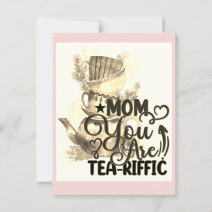 Carte Postale Joyeux Anniversaire Maman Amateur de Thé Pun Drôle