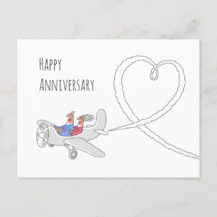 Carte Postale Joyeux anniversaire Mariage Coeur Marié Couple