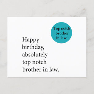 Carte Postale Joyeux anniversaire meilleur frère dans la loi gén