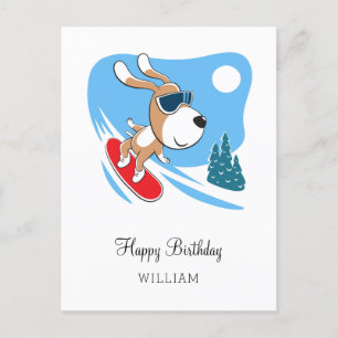 Carte Postale Joyeux anniversaire mignon Chien Chien Chiot Puppy