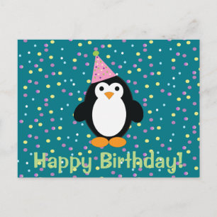 Carte Postale Joyeux Anniversaire mignon Dessin de fête du dessi