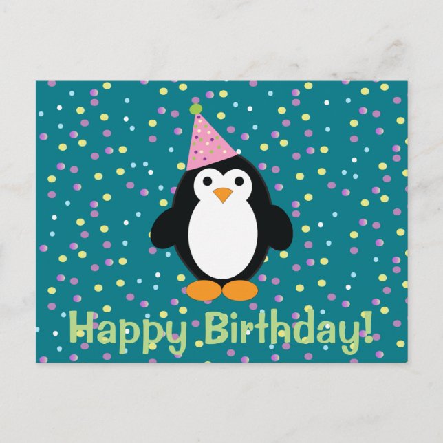 Carte Postale Joyeux Anniversaire mignon Dessin de fête du dessi (Devant)