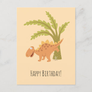 Carte Postale Joyeux anniversaire mignon Dinosaur Dino Peeing