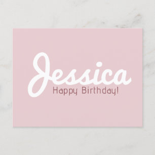 Carte Postale Joyeux anniversaire, Nom personnalisable   Or Rose