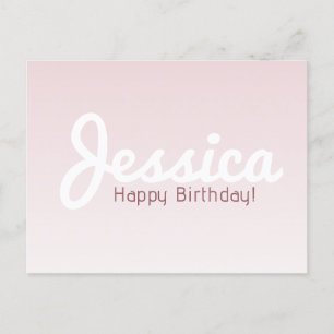 Carte Postale Joyeux anniversaire, Nom personnalisable   Rose Om