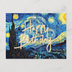 Carte Postale Joyeux anniversaire ! Oeuvre populaire, Nuit étoil