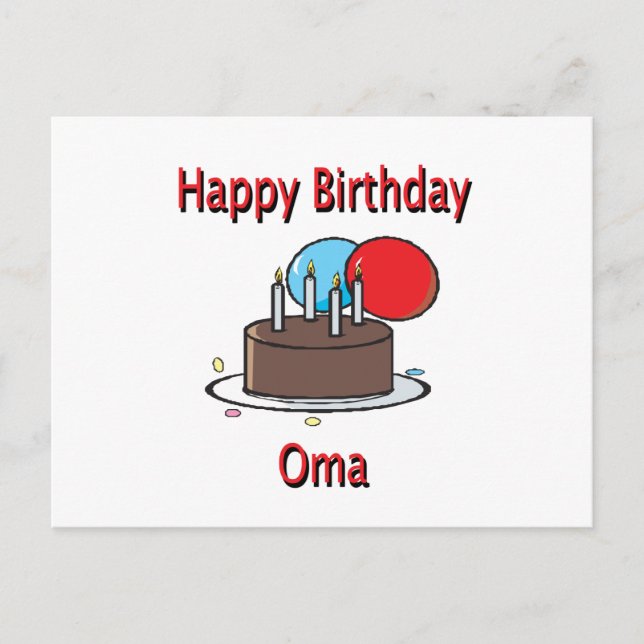Carte Postale Joyeux anniversaire Oma Allemand Grand-mère Design (Devant)