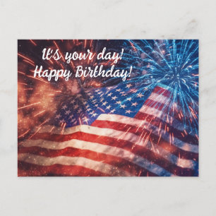 Carte Postale Joyeux anniversaire patriotique