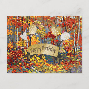Carte Postale Joyeux anniversaire, peinture d'art,