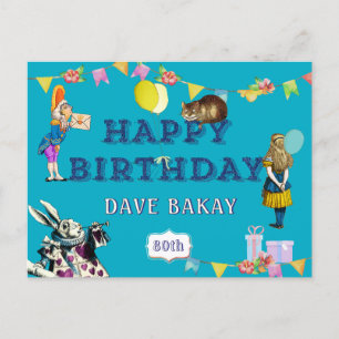 Carte Postale Joyeux Anniversaire Personnalisé Alice au Pays des
