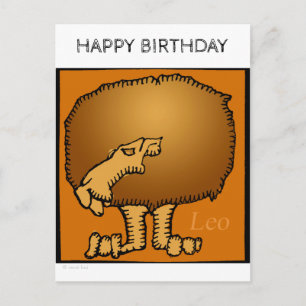 Carte Postale Joyeux Anniversaire personnalisé Signes Zodiac Leo