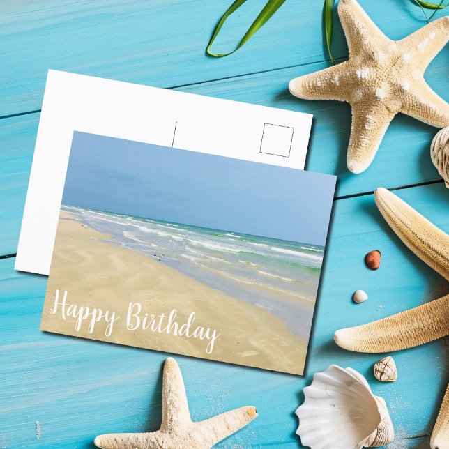 Carte Postale Joyeux Anniversaire Photographie de Plage en Bord  (Créateur téléchargé)